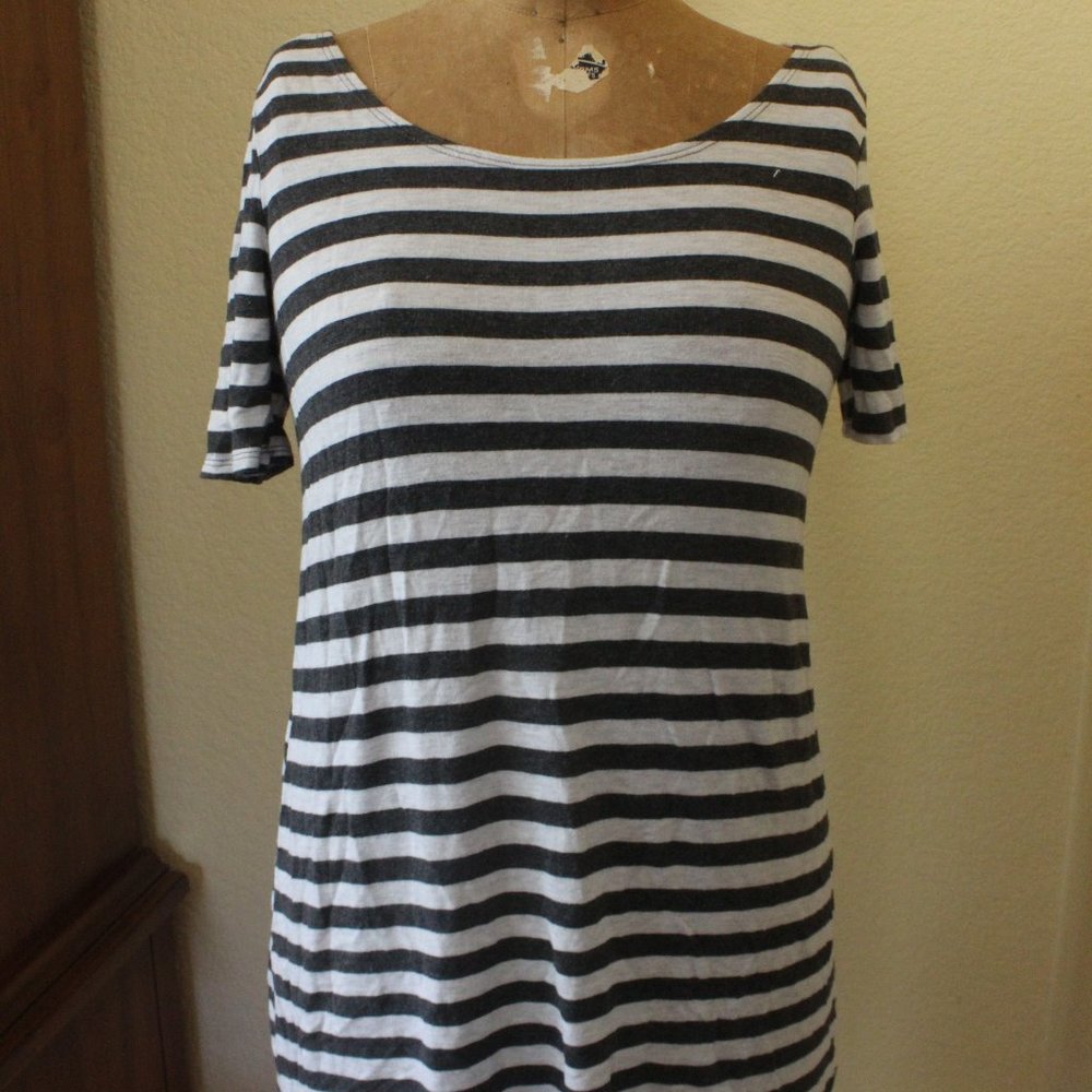 Gray and white striped tshirt dress